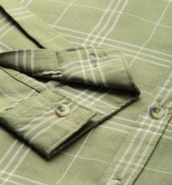 Mens Checked Shirt Green